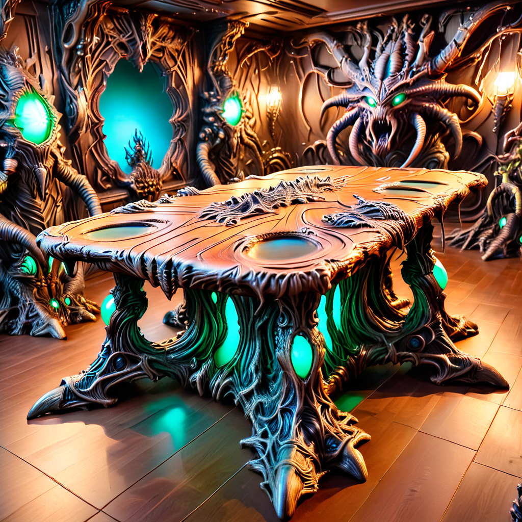 monsterworld, masterpiece,high resolution,detail,
table,room,interior,glow,
 <lora:monster_world-xl-10:0.8>