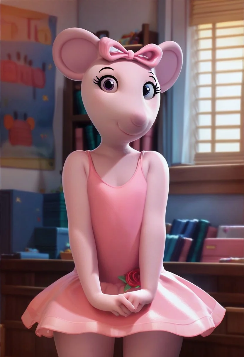 score_9, score_8_up, score_7_up, score_6_up, score_5_up, (ANGELINA BALLERINA:1.1), ANTHRO, indoors, FRONT VIEW, cowboy shot, cute, looking at viewer