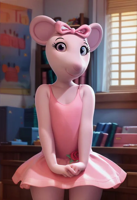 score_9, score_8_up, score_7_up, score_6_up, score_5_up, (ANGELINA BALLERINA:1.1), ANTHRO, indoors, FRONT VIEW, cowboy shot, cute, looking at viewer