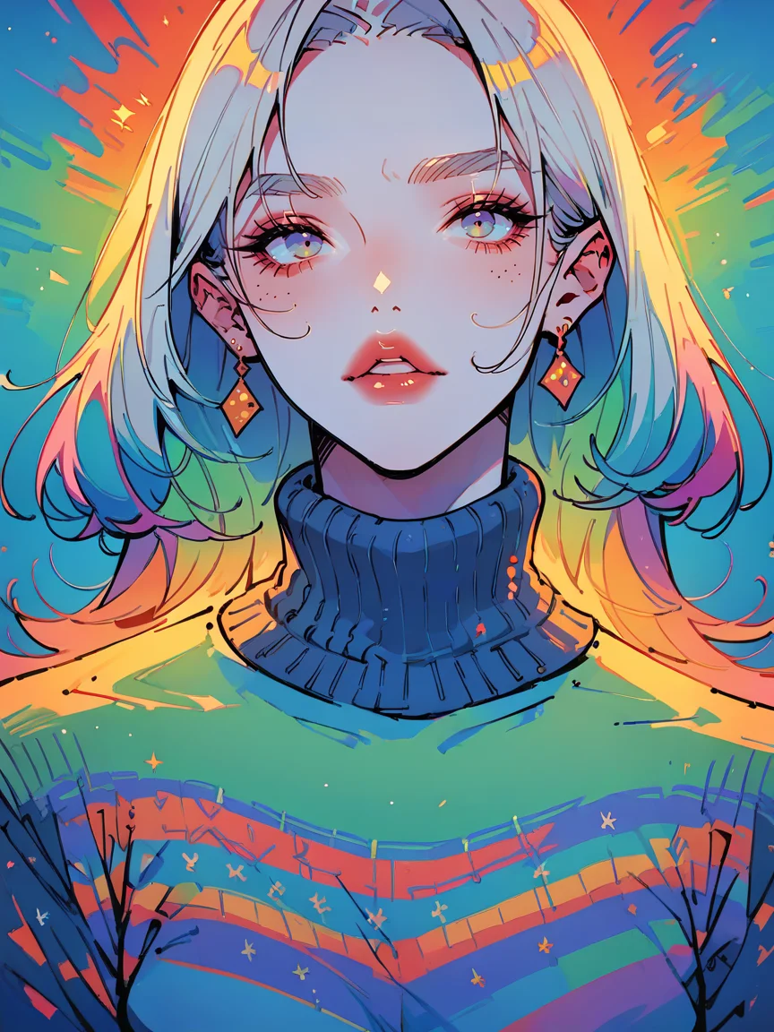 score_9, score_8_up, score_7_up, score_6_up, score_5_up, <lora:P0p4rtXLP:1> p0p4rt, 1girl, colorful, sweater,