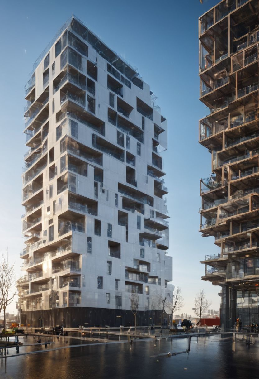 (((Modern style architecture, housing, luxury residence))),
outdoors, sky, tree, blue sky, no humans, ground vehicle, building, scenery, reflection, city, cityscape, bare tree, skyscraper, real world location,
(Large Files, Ultra Realistic, 8K, 16k, FHD, HD, VFX, Perfect, Photography, composition, Architecture Sales Photography, Architecture Competition, Ultra High Resolution, Cinematography, High Resolution Image:1.1), (dramatic lighting, direct sunlight, ray tracing, clear shadow:1.2), (real landscape:1.1), (blurred background:1.0), (urban background, more_details)  
(avant-garde, future, reality, science fiction, photorealistic), (modern architecture:1.2), White limestone with black granite, fountain, waterfall, landmark, square, path, narrow street,
(Large Files, Ultra Realistic, 8K, 16k, FHD, HD, VFX, Perfect, Photography, composition, Architecture Sales Photography, Architecture Competition, Ultra High Resolution, Cinematography, High Resolution Image:1.1), (dramatic lighting, direct sunlight, ray tracing, clear shadow:1.2),  (real landscape:1.1), (blurred background:1.0), (urban background, more_details) ,
great lighting, extremely detailed, clear, SteamPunk, <stardeaf-cold-arc>, void