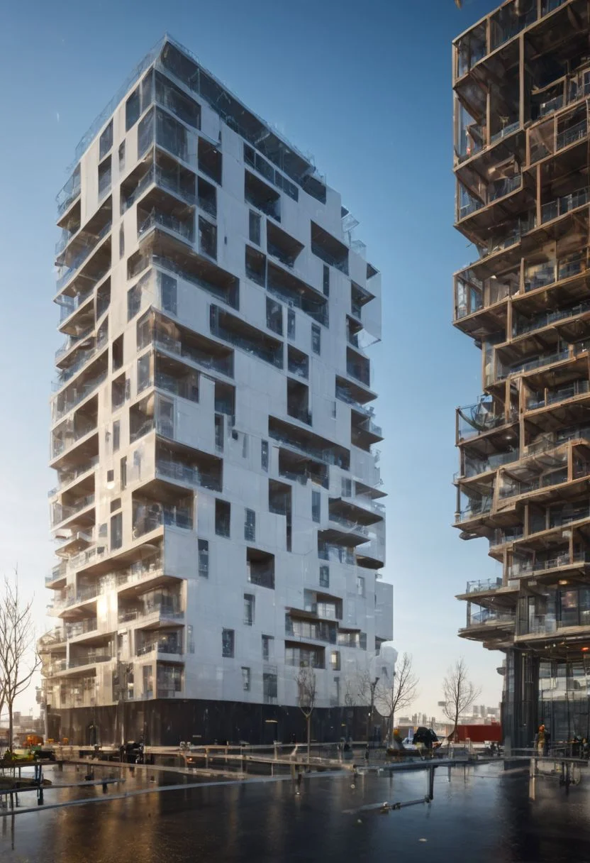 (((Modern style architecture, housing, luxury residence))),
outdoors, sky, tree, blue sky, no humans, ground vehicle, building, scenery, reflection, city, cityscape, bare tree, skyscraper, real world location,
(Large Files, Ultra Realistic, 8K, 16k, FHD, HD, VFX, Perfect, Photography, composition, Architecture Sales Photography, Architecture Competition, Ultra High Resolution, Cinematography, High Resolution Image:1.1), (dramatic lighting, direct sunlight, ray tracing, clear shadow:1.2), (real landscape:1.1), (blurred background:1.0), (urban background, more_details)
(avant-garde, future, reality, science fiction, photorealistic), (modern architecture:1.2), White limestone with black granite, fountain, waterfall, landmark, square, path, narrow street,
(Large Files, Ultra Realistic, 8K, 16k, FHD, HD, VFX, Perfect, Photography, composition, Architecture Sales Photography, Architecture Competition, Ultra High Resolution, Cinematography, High Resolution Image:1.1), (dramatic lighting, direct sunlight, ray tracing, clear shadow:1.2), (real landscape:1.1), (blurred background:1.0), (urban background, more_details) ,
great lighting, extremely detailed, clear, SteamPunk, <stardeaf-cold-arc>, void