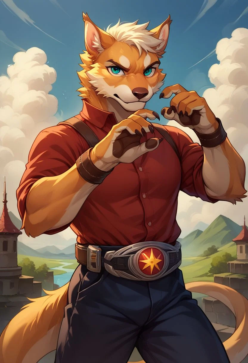 score_9, score_8 score_7, source_furry,
henshin pose, rider belt
