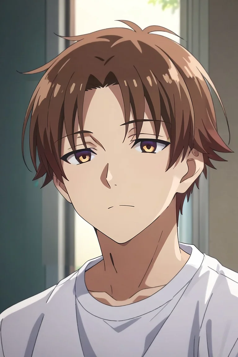 score_9, score_8_up, score_7_up, source_anime, rating_safe, intricate details, anime screencap, , , , , 1boy, solo, male focus, <lora:kiyotaka_ayanokouji_pony:0.74>, kiyotaka_ayanokouji, brown hair, brown eyes, short hair, bangs, parted bangs, , , <lora:sdxl_lightning_8step_lora:1>