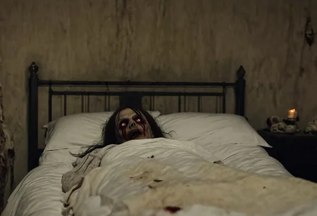 ab0m ((in the bedroom)), <lora:ab0m1-000002:1> , horror scene, glowing eyes, depth of field, extremely detailed, creepy, scary