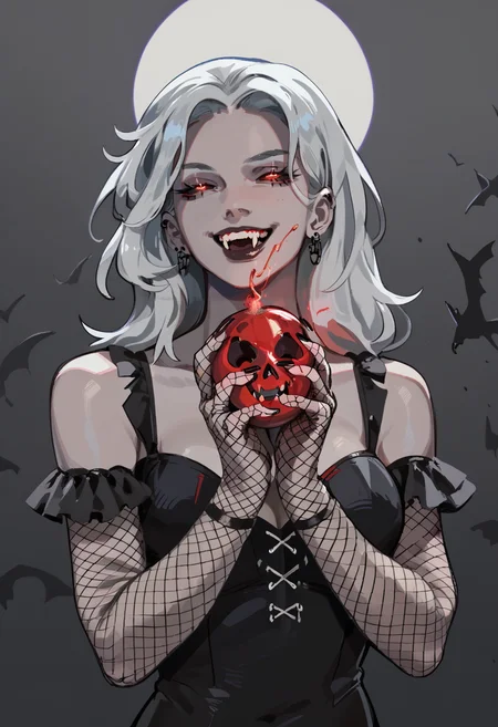 score_9, score_8_up, score_7_up, score_9, score_8_up, score_7_up, score_6_up, 1girl, holding a giant sythe, grey color skin grey skin, colored skin, fishnet gloves, black sclera, red eyes, glowing eyes, fangs, vampire,
<lora:arc7ana:1> arc7ana,