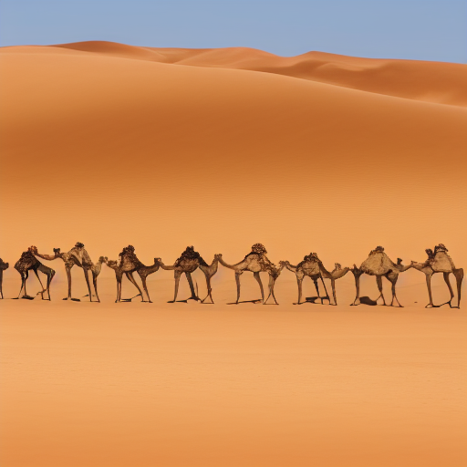 landscape, desert, camels, hot