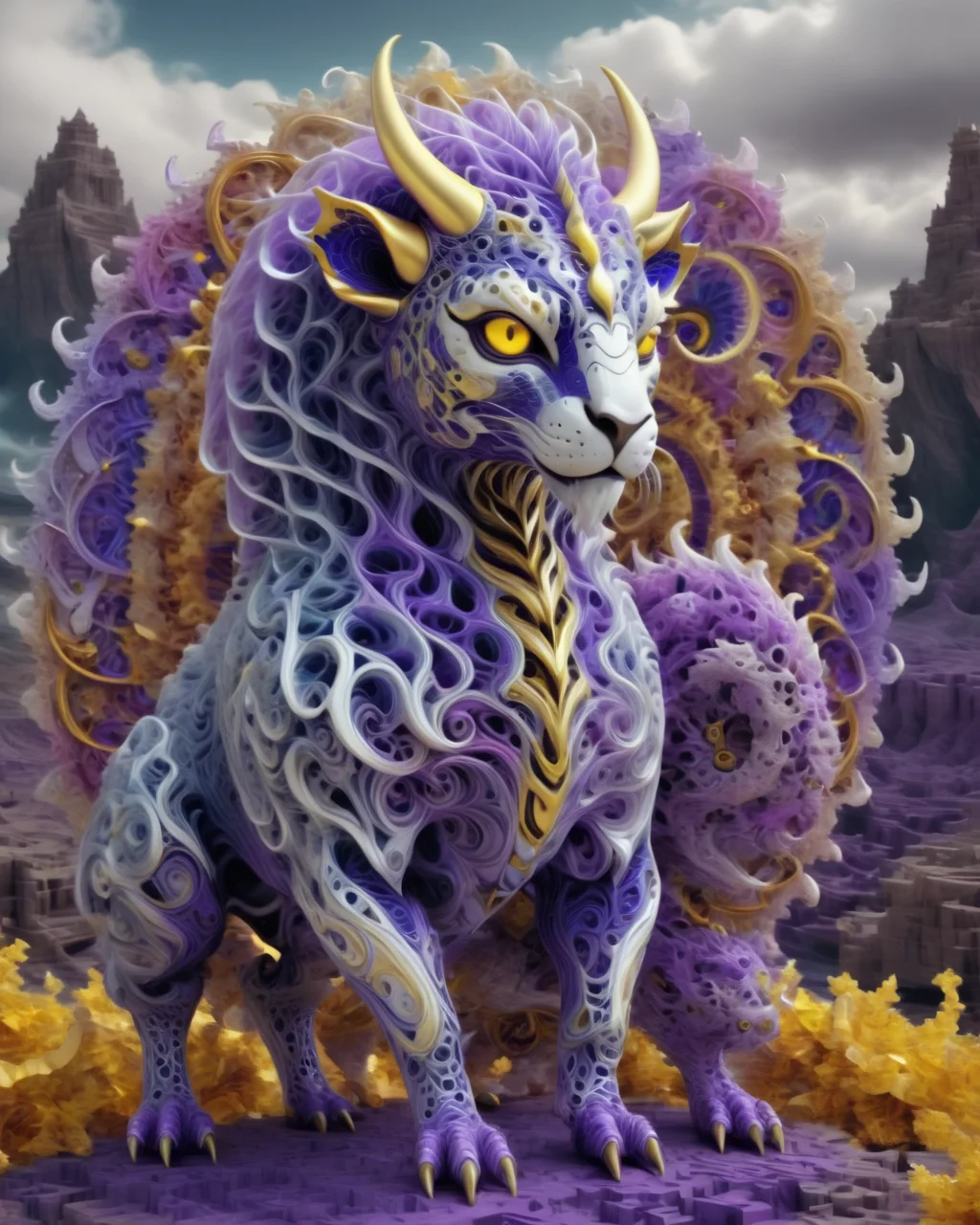 ((best quality)),(masterpiece),chimera,awardwinning,Psykadelicwoxel3d, psychedelic,<lora:Psykadelicwoxel3d-step00000350:1>,scenery in the background