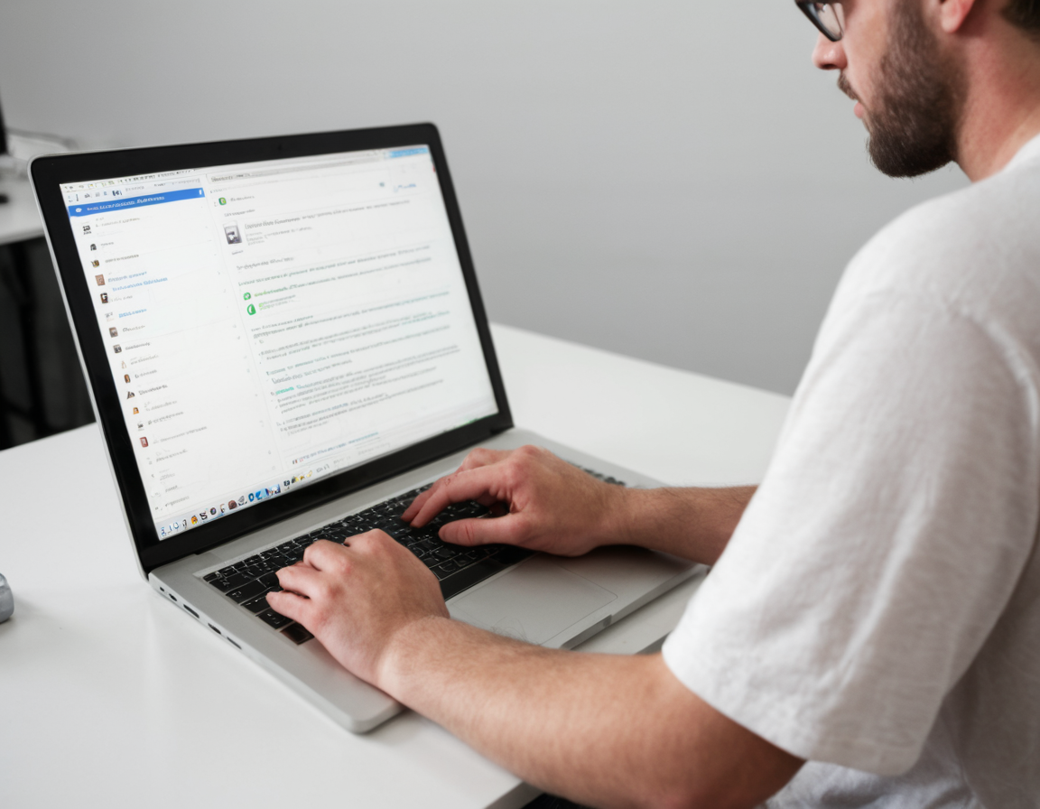 screenlora, man browsing the web on his computer