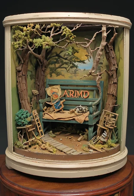 <lora:artfullyDIORAMA_SDXL_V1:1>, artdrm, diorama