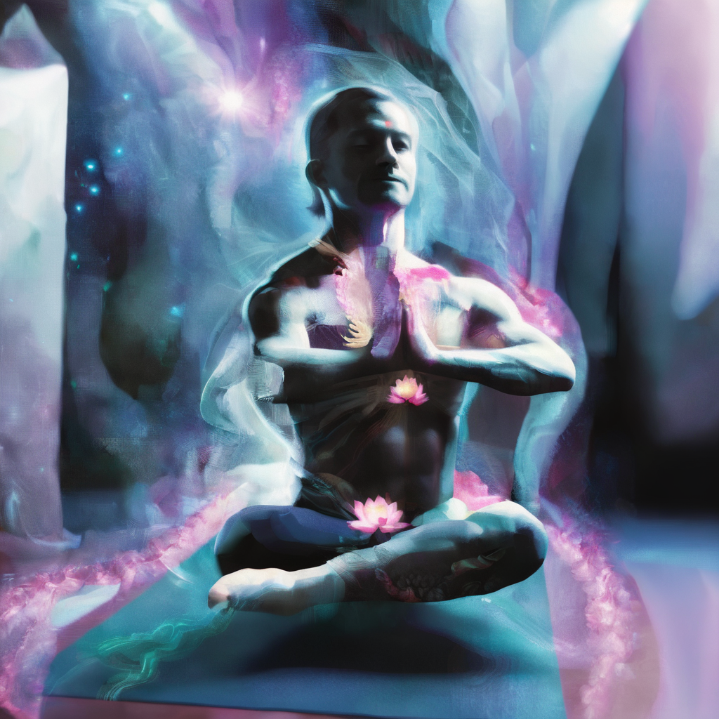 <lora:ge0g1yph1ks:1.1>ge0g1yph1ks man yoga full lotus pose