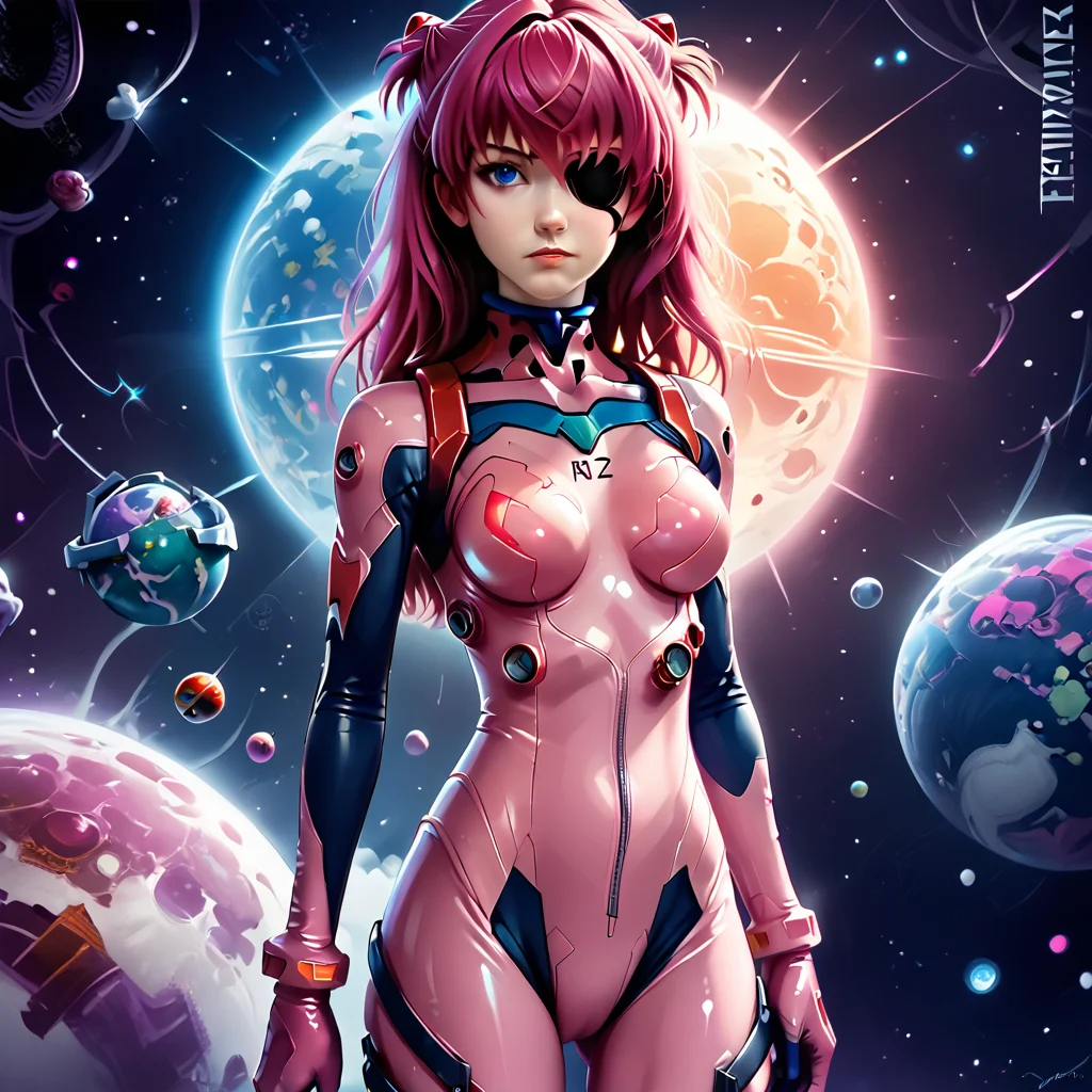 <lora:Aesthetics_Enhancer_pony:0.8>,score_9, score_8_up, score_7_up,BREAK
EnhanceImage,magenta tone,1girl, plugsuit, solo, long hair, blue eyes, eyepatch, bodysuit, arms at sides, looking at viewer, backlighting, breasts, planet, cowboy shot, standing, signature, space, english text, medium breasts, bangs, gloves