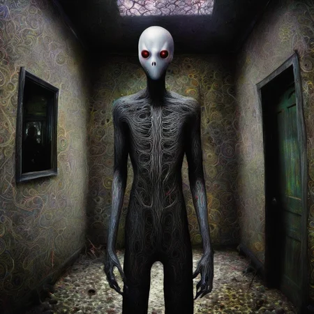 <lora:DeepDream:1>raw photo of slenderman,  goth, nikon, award winning, breathtaking, groundbreaking, superb, outstanding, photoshopped, dramatic lighting,  DeepDream