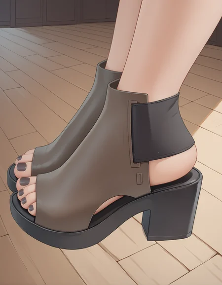 score_9, score_8_up, score_7_up, score_6_up, score_5_up, score_4_up, source_anime,
1girl,
standing,
(ml54 sandals), platform footwear,
black toenail polish,
foot focus, from above, from side,
embedding:zPDXL2 ,