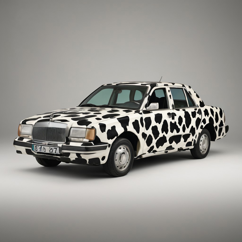 Cow Print car, car Made Of Cow Print,