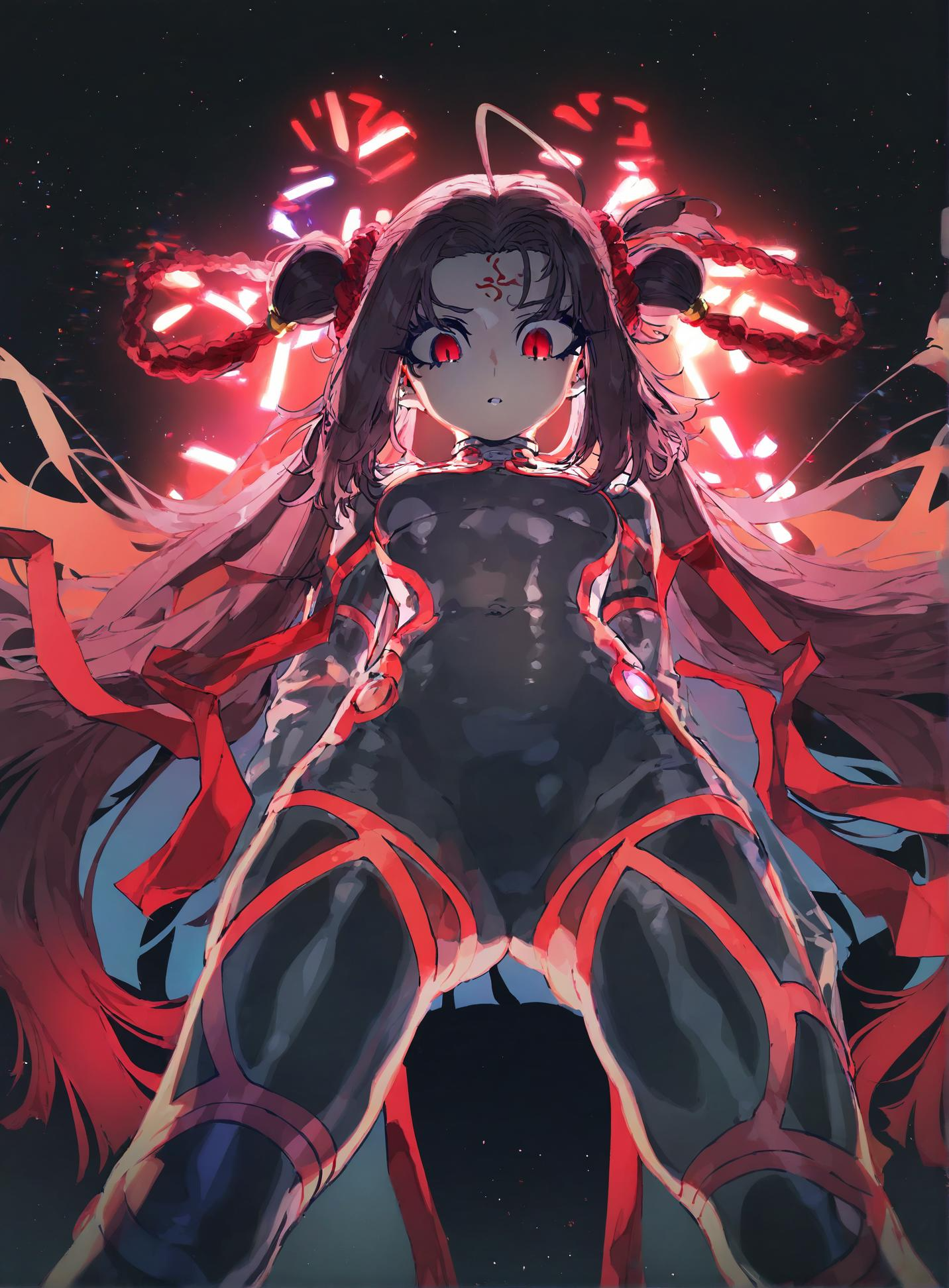 1girl ,nezha_(fate) , optical illusion, ssambatea, quasarcake, Fishine, see-through_body ,made of, tiny neon glass filaments, w0gf1l, Android, star, solo, glass skin, made of glass,neon light,
<lora:illustrious_noobai_epsilon_pred_1_best_quality_v1:0.7> ,<lora:illustrious_noobai_epsilon_pred_1_masterpieces_v1:0.7>,  <lora:add_details_xl:0.7>,<lora:ponyv5_noobE11_1_adamW:.0.5>, <lora:World_of_Glass_Filament:1>
masterpiece, best quality, amazing quality, very aesthetic, absurdres, newest,