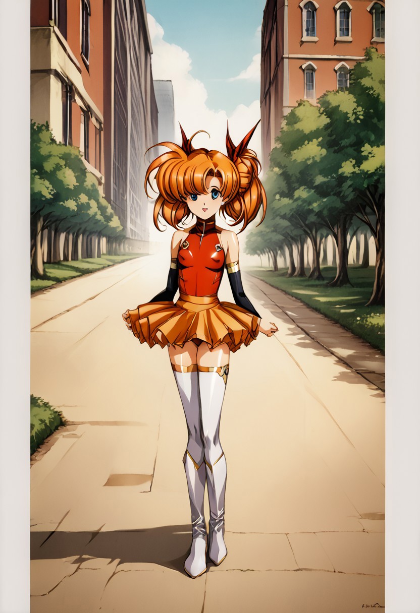 score_9, score_8_up, score_7_up, detailed, intricate details, chromatic aberration, realistic, veins source_anime, kuroinukaguya, , (best quality) , (highly detailed) ,((masterpiece)), ((best quality)), (ultra-detailed), ((extremely detailed)), (high resolution), 4K, (8K), best quality, (beautiful), (dynamic lighting), (super detailed skin), sharp focus, (1_girl, solo focus), score_9,score_8_up,score_7_up,anime coloring BREAK source_anime,anime,
fantasy,1girl,solo, big eyes
<lora:tiaris_p_v1.7:1>,tiaris,t_clothes,aqua eyes,shiny hair,orange hair,twin tails, red leotard,detached sleeves,white mini skirt,white knee boots,<lora:Fixhands_anime_bdsqlsz_V1:1>,
looking_at_viewer,
full body,posing,,castle,city,, masterpiece,best quality, very aesthetic, absurdres, ultra detailed, high resolution, 4k, extremely detailed CG,<lora:detail_slider_v4:0.8> , dynamic pose, (arms behind her head), <lora:Esther Rosenthal-000004:0.7>, forest, light rays, grass, forest path, Face Focus, Upper Body detailed eyes、detailed face and detailed skin <lora:add-detail-xl:1.0>