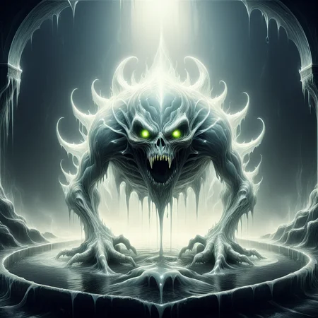 high quality, masterpiece, emaciated pale skinned monster crawling out of a simple well, enveloped by dark mist, dripping slime, shiny oiled skin, elaborate fantasy style art, intricate details, ultra sharp, backlit, exquisite detail, flawless composition <lora:Evil:0.8> evilrealm <lora:Ghostly_Style_SDXL:0.6> ais-ghostly <lora:XRayStyleSDXL:0.8> XRayStyle <lora:Monster_in_a_Box_SDXL:1>