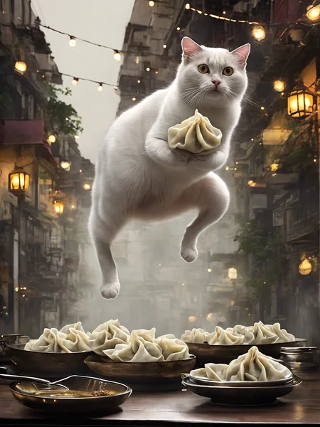 a jumping cat with big biceps, mj, (khinkali:1.3), 