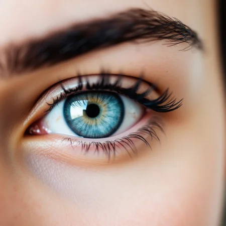 eye focus, solo, close-up, blurry, 1girl, eyelashes, depth of field, eye focus, solo, close-up, blurry, 1girl, eyelashes, depth of field
This is a high-resolution photograph focusing on a close-up view of a single eye, specifically the right eye, of a person. The image is taken from a side angle, capturing the eye and part of the forehead. The eye is a striking blue-gray color with a clear, shiny appearance, indicating it is well-moisturized and healthy. The eyelid is slightly raised, revealing the natural curve of the lower lash line.
The image is a high-resolution photograph focusing closely on a single eye and part of the surrounding facial area. The eye is open, showcasing a clear, light blue iris with a subtle hint of green in the center. The eyelid has a smooth, slightly glossy texture, likely due to moisturizer or makeup, and it's a light, natural skin tone. The eyebrow is meticulously groomed with a dark, well-defined shape, featuring a thick, well-placed arch.