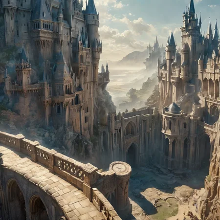 A cinematic still from an action sequence in which a handsome acrobatic prince is running along an outer castle wall high above the ground as he tries to reach a precarious ledge, 
extremely detailed background, IBG,  
hyperdetailed realistic illustration, intricately detailed, highest quality, implied motion, 
BREAK, ultra level of detail and precision in the art, masterpiece, mixed media, intense mood, detailed shading, extreme wide-angle view, motion blur, ray-traced, 
subsurface scattering, light leaks, soft shadows, film grain, Dutch angle, cinematic composition, mystic haze, dusty atmosphere, HDR, complementary colors,