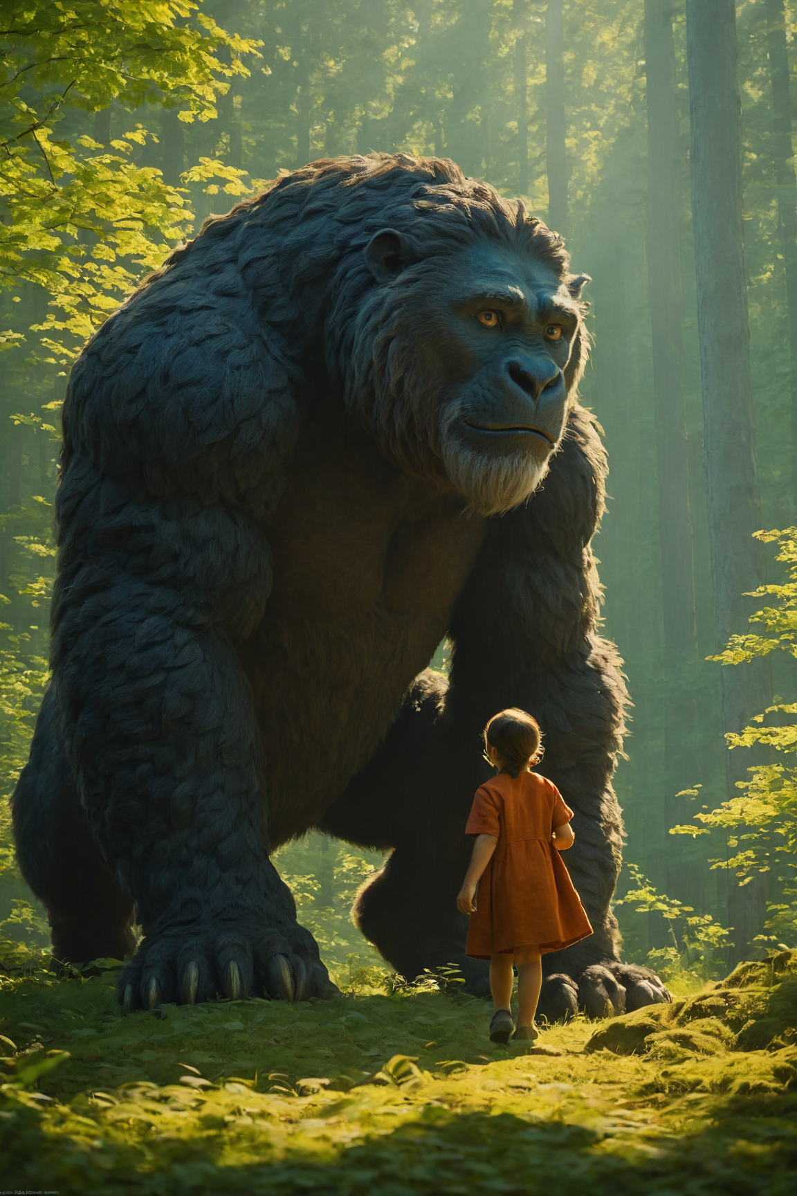 by Studio Ghibli and Emilia Wilk in the style of Janek Sedlar,   cinematic movie still <lora:juggernaut_cinematic:1.00> ,  <lora:EnvyPastelAnimeXL01:1.00> _ ,   lustrous beast