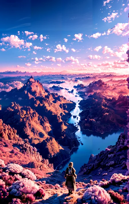 score_9, score_8_up, score_7_up, Lone wanderer, landscape,