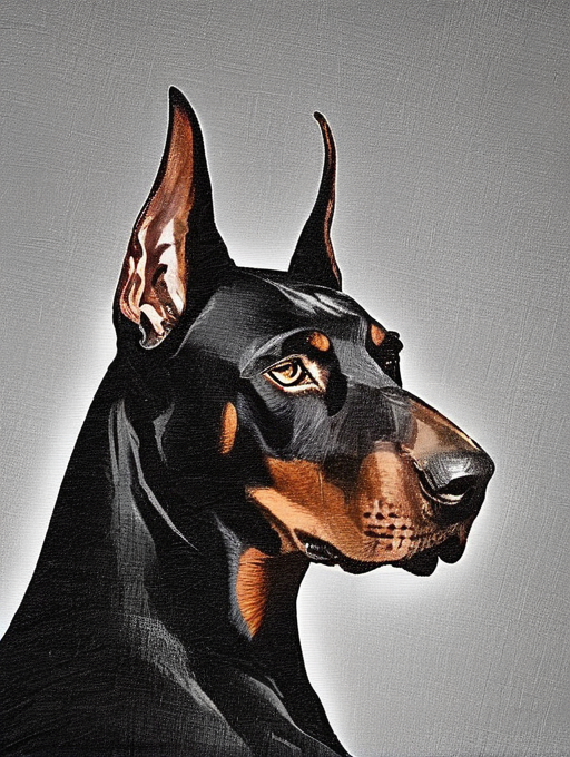 A doberman, shoulder portrait, <lora:Pencil_Cross_XL-000007:1>