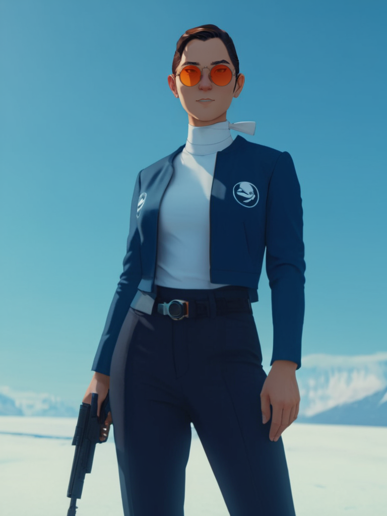 A stunning intricate full body shot of  Mizu, man, (full body), epic character composition, sunglasses, smiling, by ilya kuvshinov, alessio albi, nina masic,sharp focus, holding gun, natural lighting, subsurface scattering, f2, 35mm, film grain  <lora:BlueEyeSamurai:1>