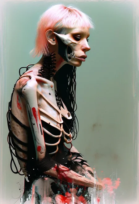 A dangerous woman, (art design by Russ Mills and Frank Miller and Guillermo del Toro and Tim Burton), award winning, HDR, 44mm photography, (twisted imagery by Hans Bellmer and Stephen Gammell)
