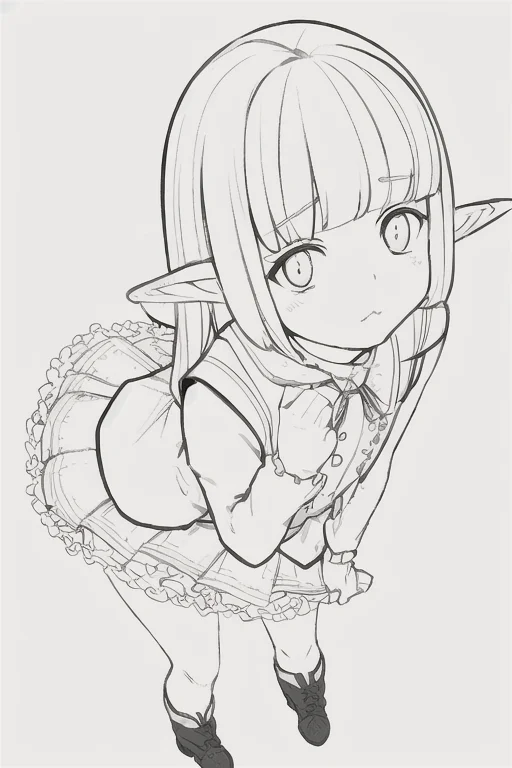 (realistic:0.2), anime illustration of (Mare Bello Fiore:1.1), full body, detailed, (realistic:0.2),
short skirt, cute face, clear eyes, elf ears, white background
simple background, cute girl, young girl, sunny day, with shadows, clouds (masterpiece),
<lora:auraAndMareBellaFiora_v10:0.7>,
<lora:animeLineartStyle_v20Offset:0.4> monochrome, lineart,