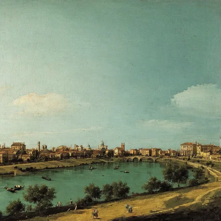 Painting of landscape AH_Canaletto <lora:Paintings_by_Canaletto_Giovanni_Antonio_Canal__-_venetian_landscape_artist:1>