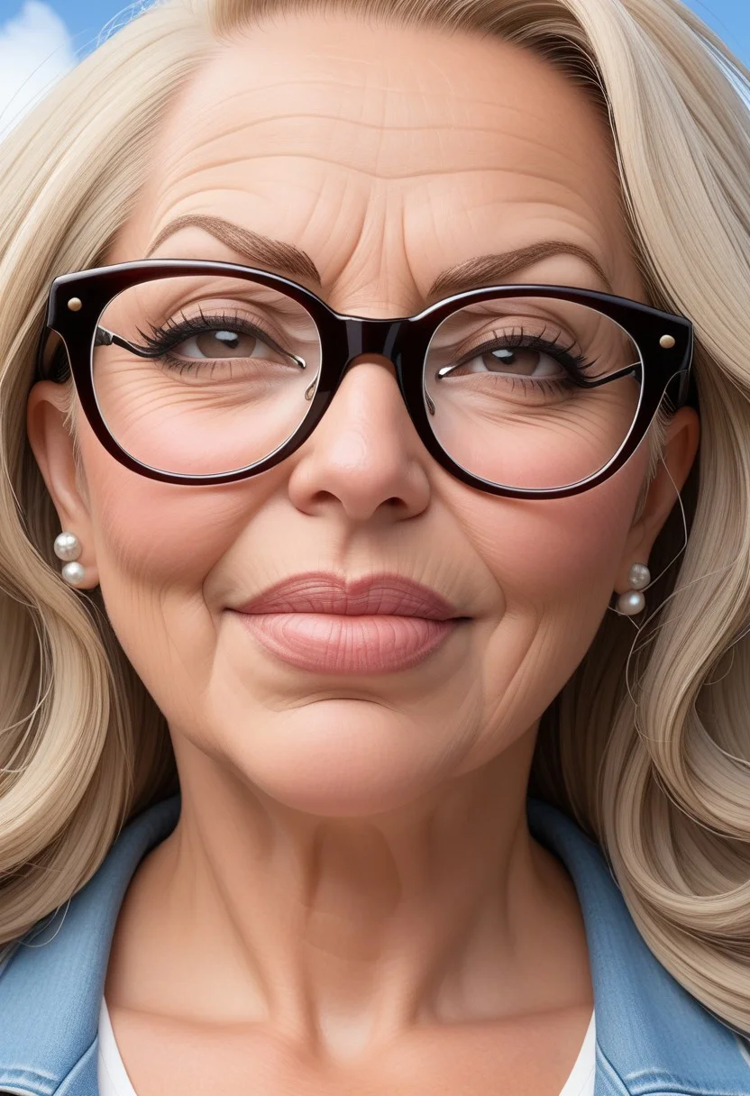 voluptuous gorgeous misbehaving 45 years old woman, thick glasses, stroppy
Straight Lank hair, slight alopecia
, outside, close-up
