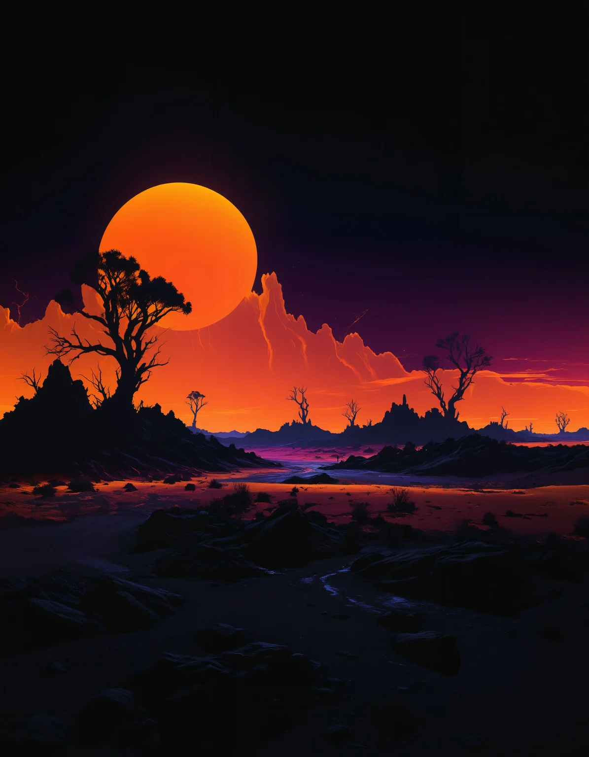 an otherworldly landscape in the style of neon silhouette contrast,
<lora:xl_more_art-full_v1:0.5> <lora:- SDXL - vanta-black_contrast_V3.0:0.4> <lora:SDXL_black_and_color_Sa_May:0.5> dark, black and color <lora:sss:0.7> sss