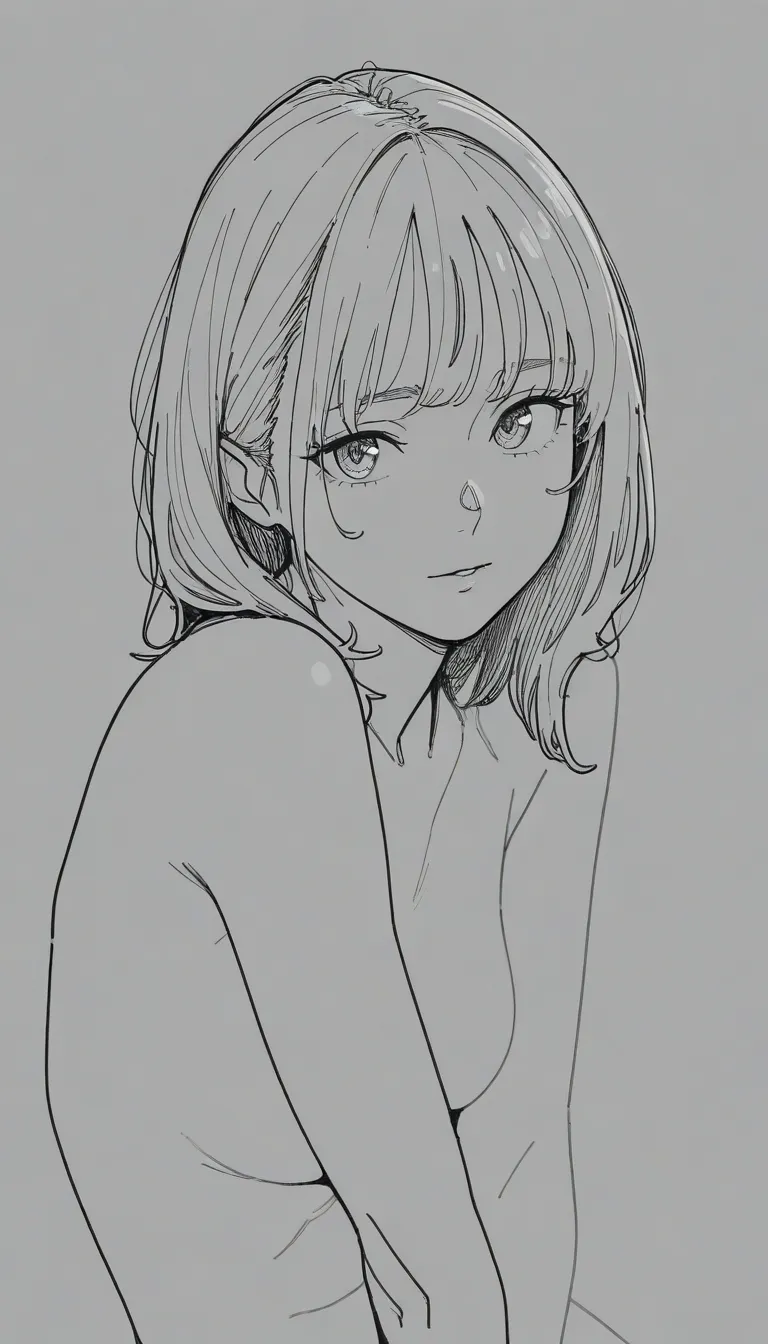 (masterpiece, best quality), safe, amazing quality, very aesthetic, absurdres, highres, newest, HDR, 8K, high detail RAW color art, large pupil, eyelashes,
1girl, norakura \(nr kura\), sketch, lineart, greyscale, in style of fujimoto tatsuki \(style\), nude,