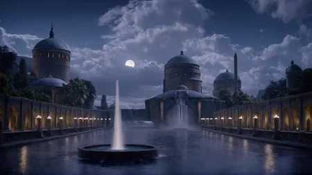 cinematic film still of <lora:star wars style:0.2>
<lora:detailed:0.4> detailed
<lora:perfection style:0.4> perfect
<lora:PerfectEyesXL:0.5>
<lora:Chiaroscuro Lighting Style:0.3>
<lora:Naboo:0.9>
Naboo a castle with a fountain in front of it,in star wars style,outdoors,sky,cloud,water,no humans,night,moon,building,star (sky),night sky,scenery,full moon,city,bridge,tower,waterfall, shallow depth of field, vignette, highly detailed, high budget, bokeh, cinemascope, moody, epic, gorgeous, film grain, grainy