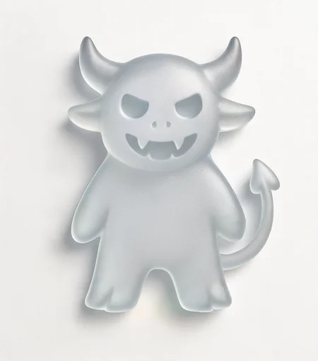 masterpiece, best quality, amazing quality, <lora:Frosted_glass_Buns:1> fr0st, simple background, no humans,  demon, masterpiece, best quality, amazing quality