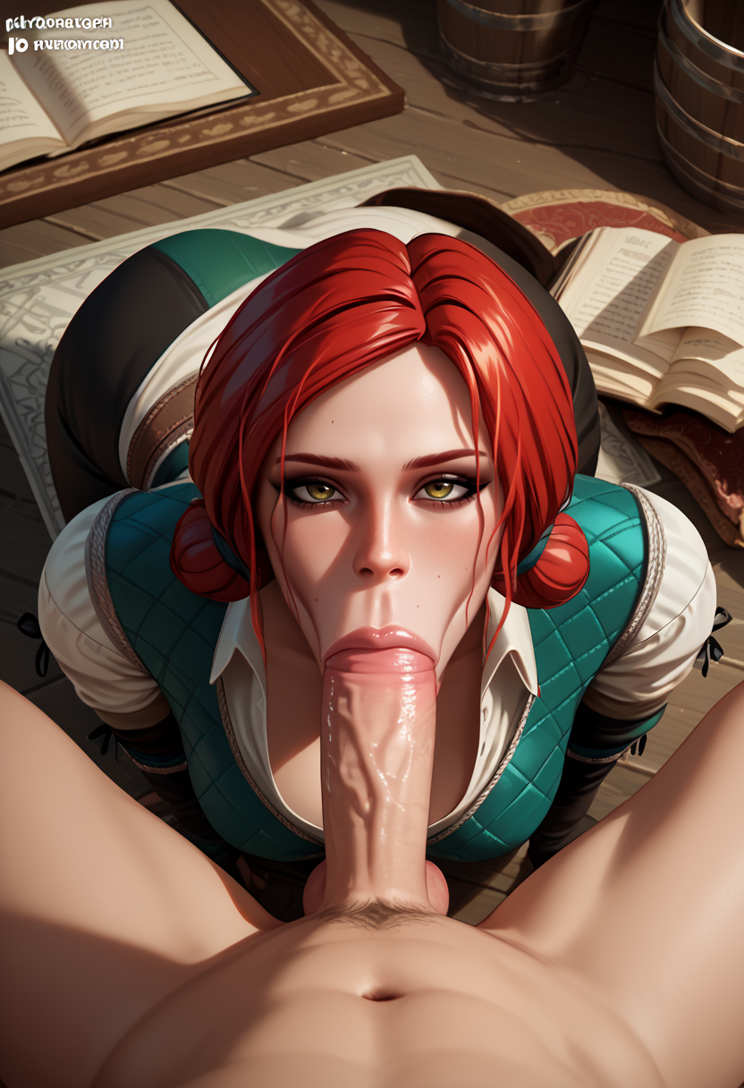 score_9, score_7_up,  1girl, pov, penis, vacuum fellatio,  <lora:Vacuum felaltio:1>  triss merigold,  the witcher,