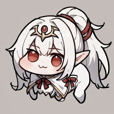 score_9, score_8_up, score_7_up, source_anime, mltikrnd, circlet, white hair, red eyes, hair ribbon, long hair, pointy ears, ponytail, doro, creature, chibi, :3
no humans, solid circle eyes, no pupils, white skin, <lora:tiki-adult-take3-pdxl:1>, <lora:Doro_X_PDXL_V1:1>
