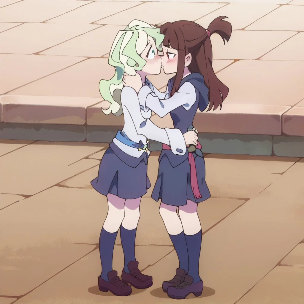 score_8_up, score_7_up, anime screencap, perfection, 2 girls, looking each other, seducitve looking between they, perfect bodies, almost kissing, almost full body,pressing their breasts against each other
BREAK Diana Cavendish, student uniform, small skirt,blush face,
BREAK Atsuko Kagari, student uniform small skirt,blush face,