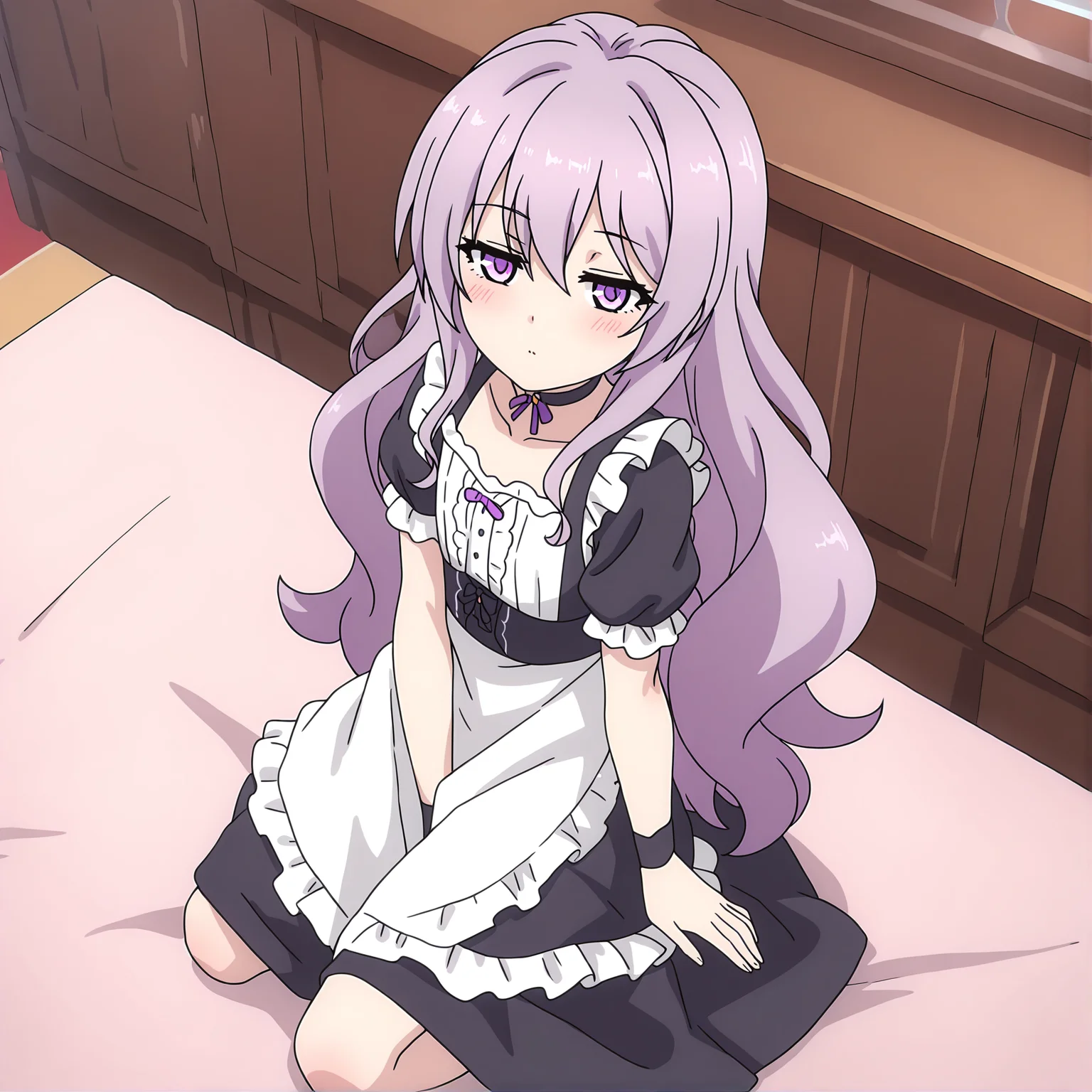newest,absurdres,masterpiece,highres,<lora:noobai_ep11_stabilizer_v0.138_fp16>,<lora:ibarada2:1>,ena_ibarada,long hair,kneeling,maid,