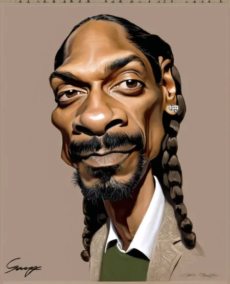 Snoop Dogg Caricaturized <lora:SDXL-Caricaturized-Lora:1>, Very detailed, clean, high quality, sharp image, Saturno Butto
