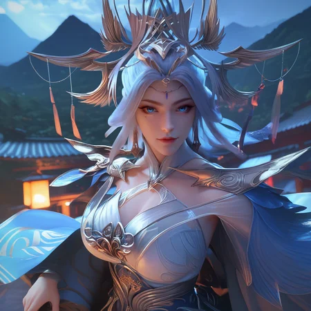 <lora:ponyningyudie1v:1>,ningyudie,score_9,score_8_up,score_7_up,looking at viewer,mountain,night,