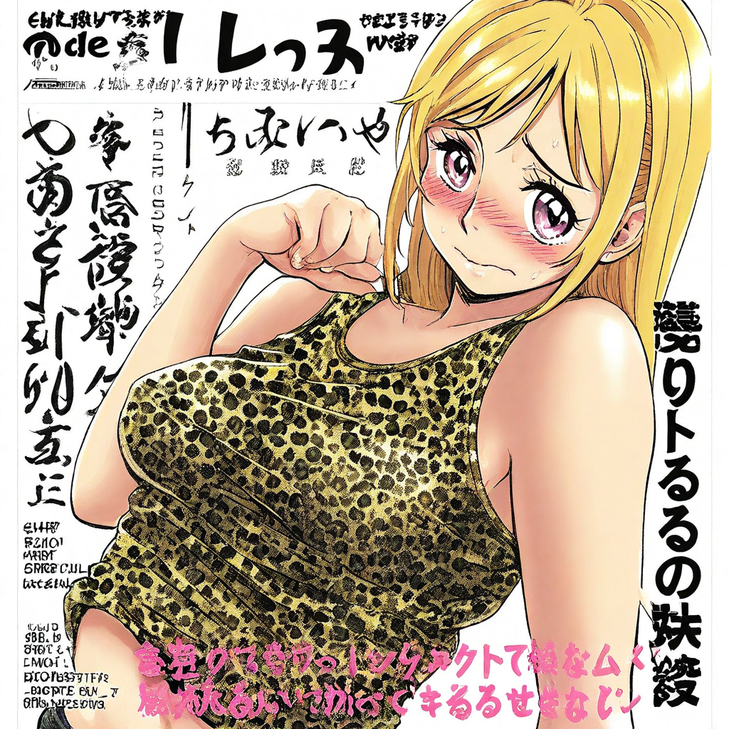 misora haebaru magazine cover, leopard print tank top, shy
