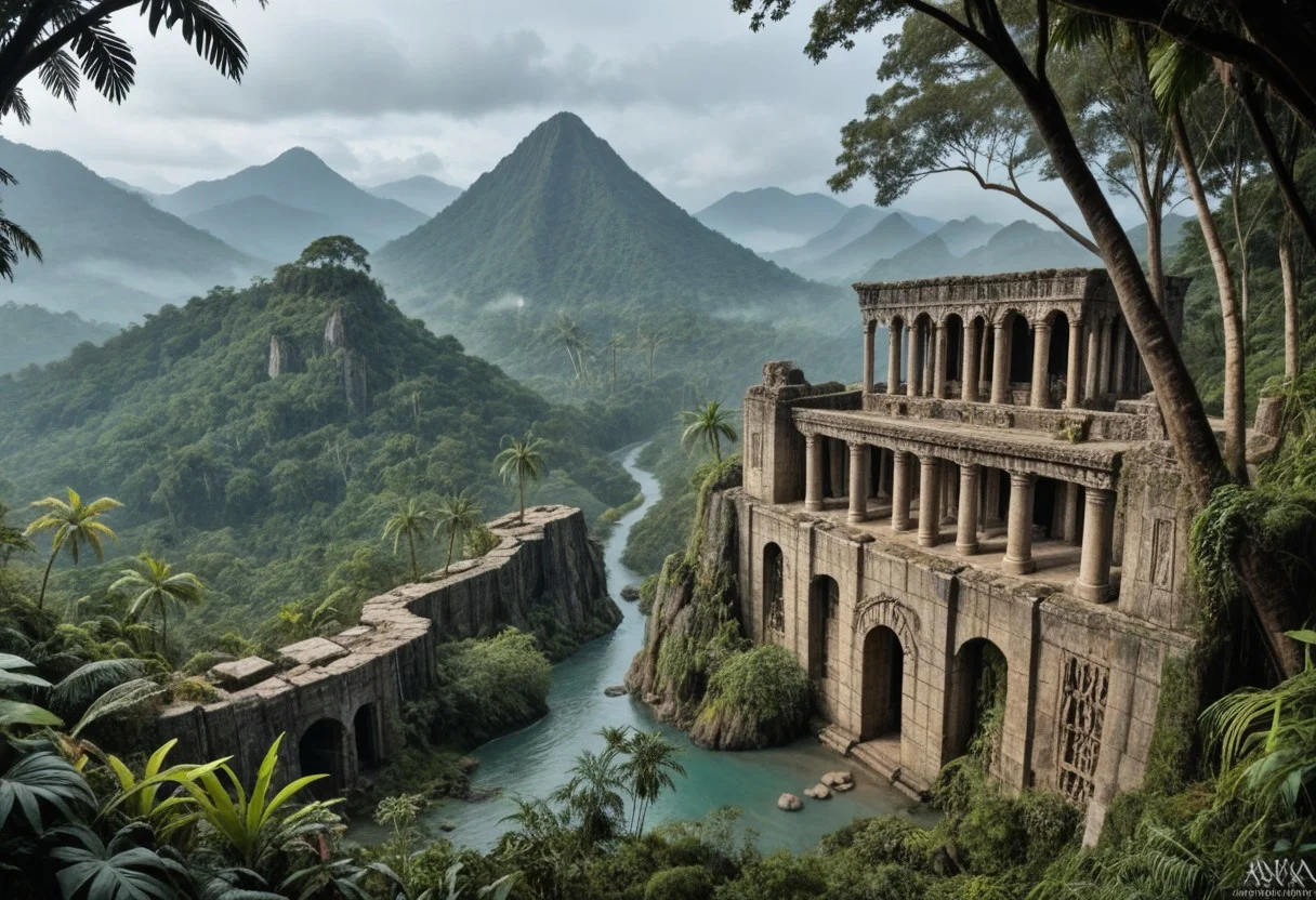 (epic_scale:1.5), jungle_foliage, mountain_peaks, foggy_background,
ancient_stone_ruins, glowing_water_core, (mystical_essence:1.4),
vibrant_ecosystem, cinematic_composition, <lora:aquatic_power:0.8>,
Negative: cartoonish_style, duplicate_elements, unnatural_shadows
