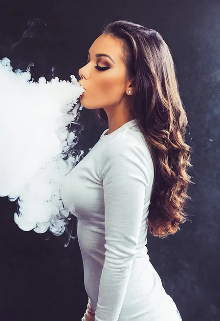 VapeXL, Girl blowing smoke <lora:VapeXL-08:1.0>