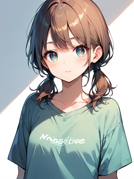 score_9, score_8_up, score_7_up,source_anime, high res image,masterpiece,best quality,girl,cute face,clear skin,shiny hair,ultra detailed eyes,simple background, <lora:osage_pony_V1.0:1> osage, low twintails