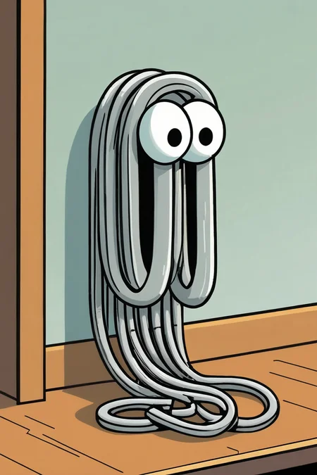 Clippy in distress, illustration