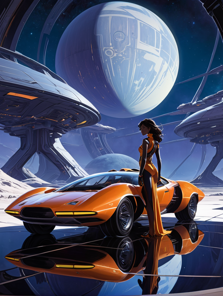 Rift of Shadows Converges toward the Starborn Legacy in the style of [Syd Mead:Rei Hiroe:0.5]