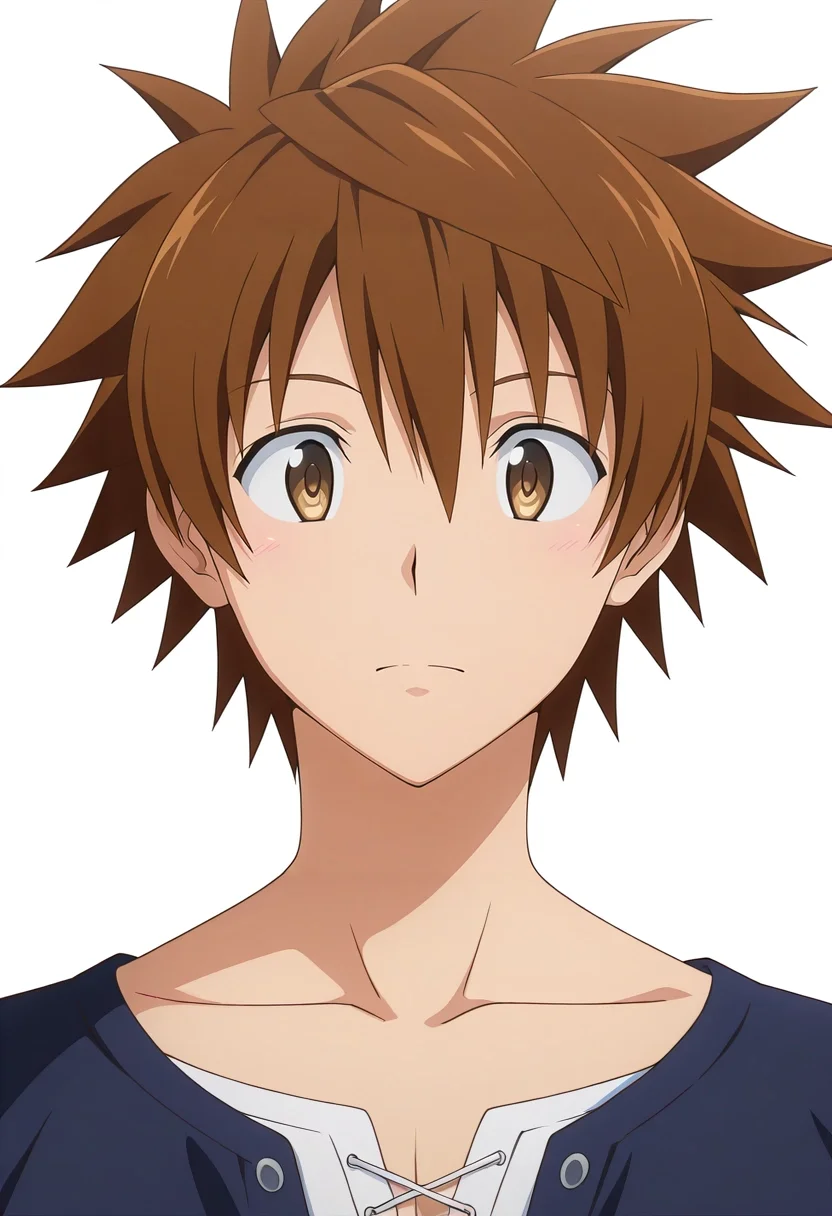 masterpiece, best quality, intricate details, anime screencap, , official style, , 1boy, solo, male focus, <lora:rito_yuuki_ilxl:0.96>, rito_yuuki, brown hair, brown eyes, spiked hair, ,